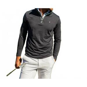 NEW CRIQUET feather perform pullover in heather black